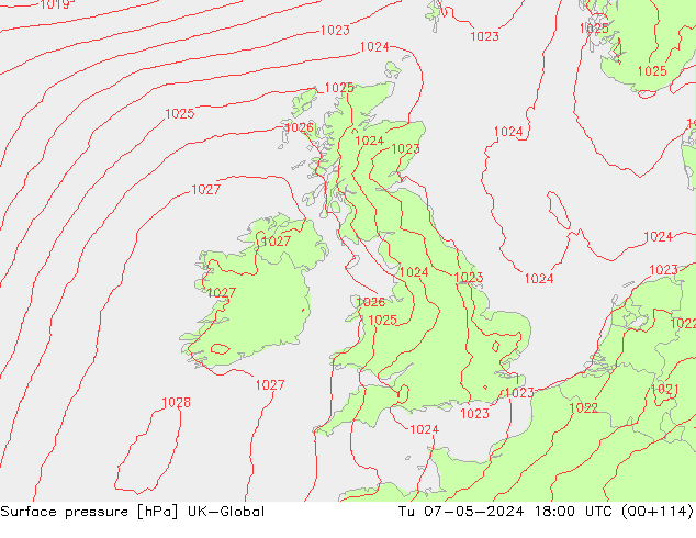 Yer basıncı UK-Global Sa 07.05.2024 18 UTC