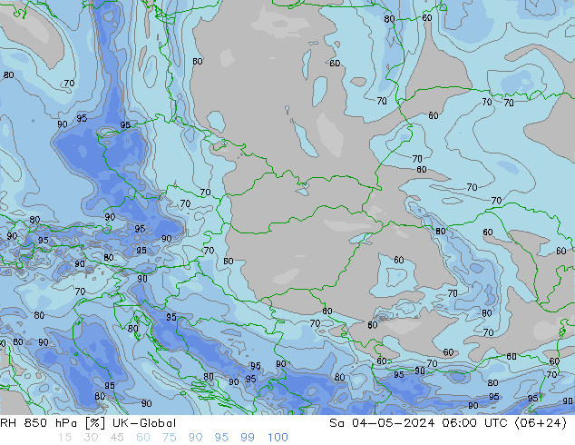 RH 850 hPa UK-Global Sa 04.05.2024 06 UTC