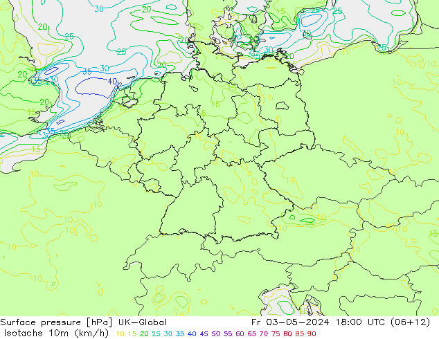 Izotacha (km/godz) UK-Global pt. 03.05.2024 18 UTC