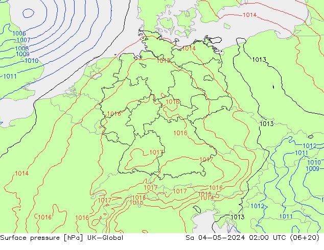 Luchtdruk (Grond) UK-Global za 04.05.2024 02 UTC