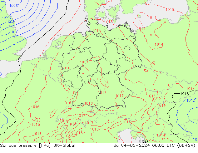 Surface pressure UK-Global Sa 04.05.2024 06 UTC