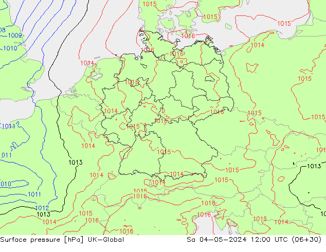 Surface pressure UK-Global Sa 04.05.2024 12 UTC