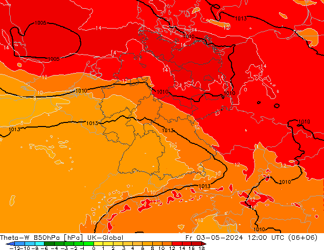 Theta-W 850hPa UK-Global  03.05.2024 12 UTC