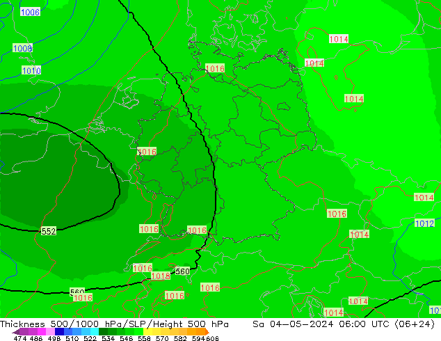 Thck 500-1000hPa UK-Global so. 04.05.2024 06 UTC