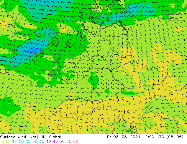 Surface wind UK-Global Fr 03.05.2024 12 UTC