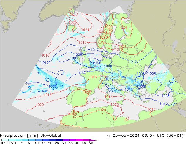 Precipitation UK-Global Fr 03.05.2024 07 UTC