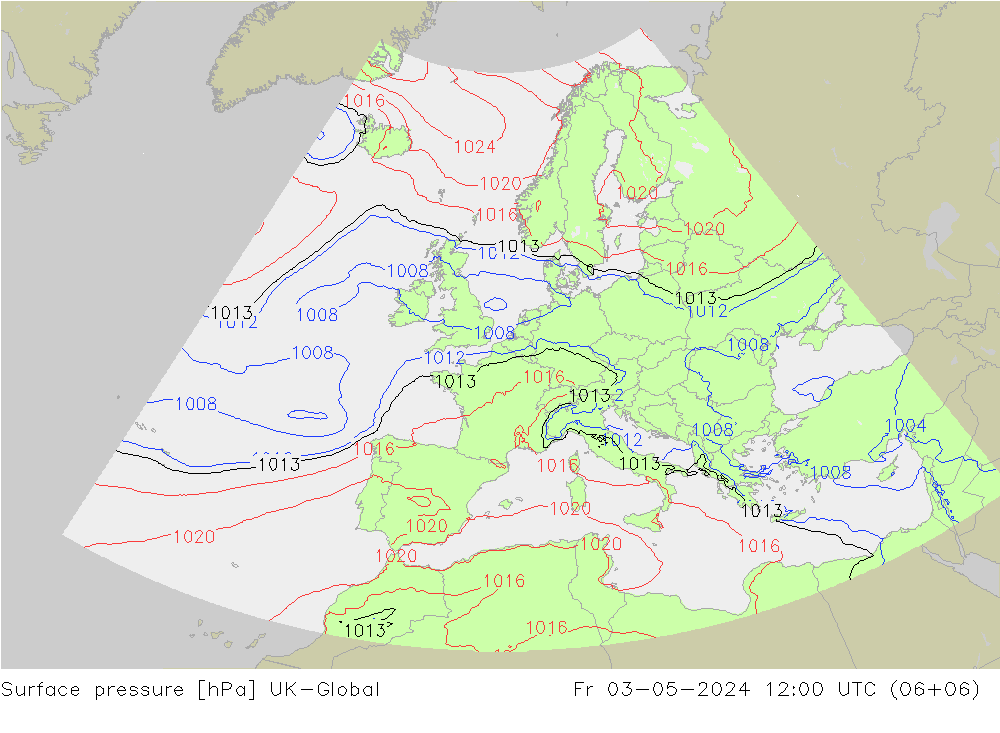 Surface pressure UK-Global Fr 03.05.2024 12 UTC