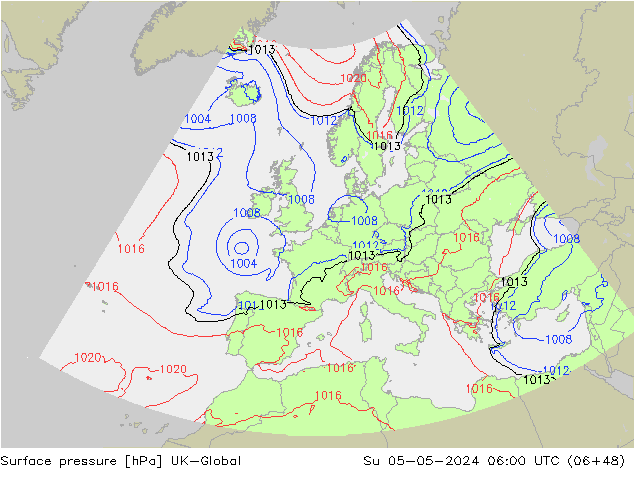 pressão do solo UK-Global Dom 05.05.2024 06 UTC