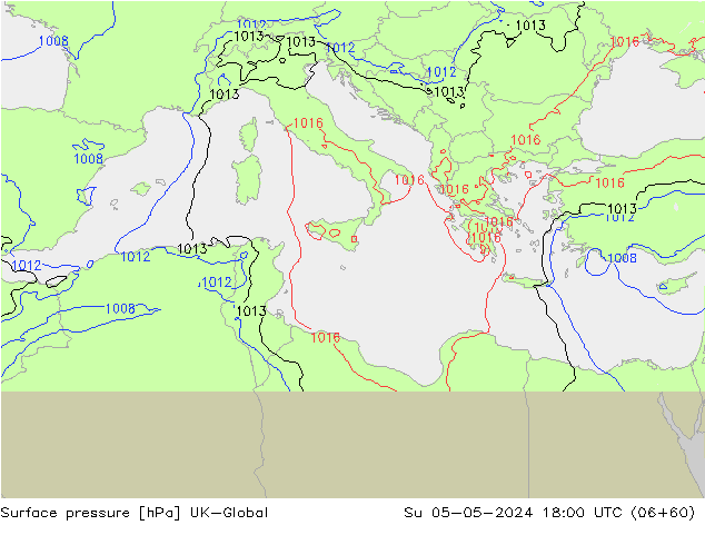 Surface pressure UK-Global Su 05.05.2024 18 UTC