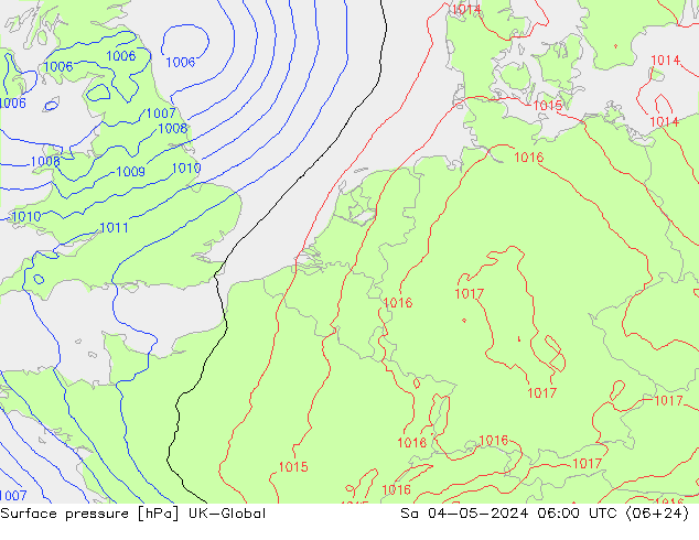 Surface pressure UK-Global Sa 04.05.2024 06 UTC