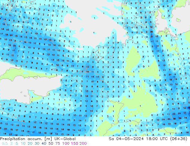 Precipitation accum. UK-Global Sa 04.05.2024 18 UTC