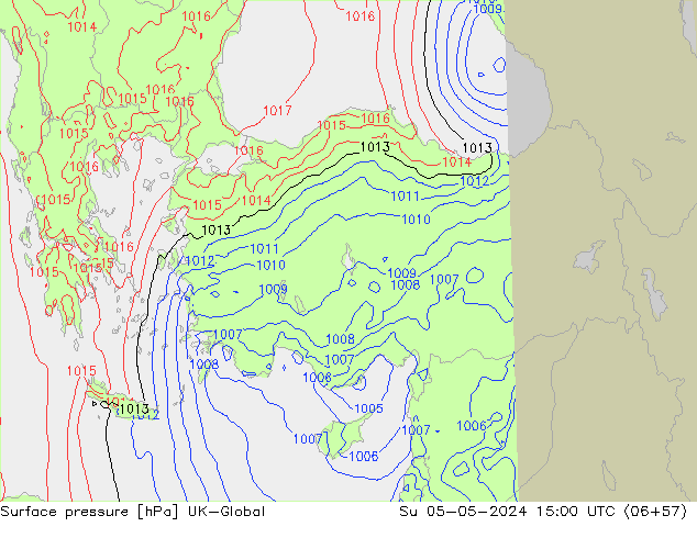 Surface pressure UK-Global Su 05.05.2024 15 UTC