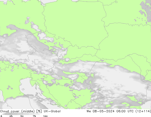 Bewolking (Middelb.) UK-Global wo 08.05.2024 06 UTC