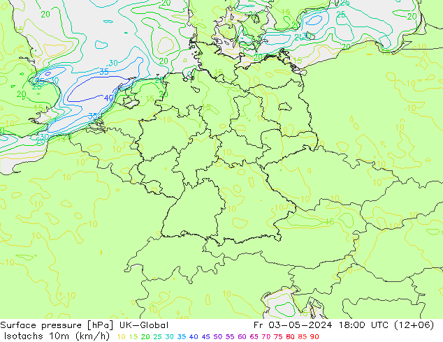 Isotaca (kph) UK-Global vie 03.05.2024 18 UTC