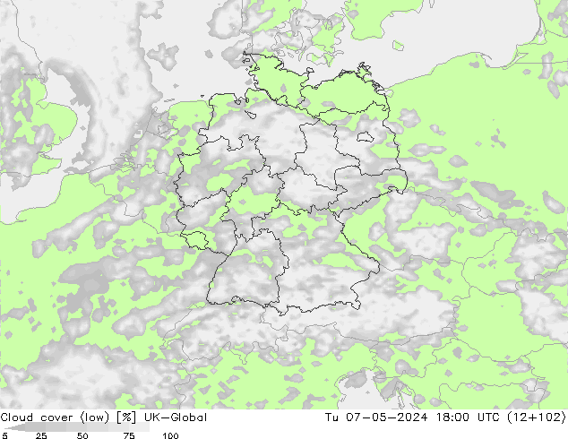 nízká oblaka UK-Global Út 07.05.2024 18 UTC