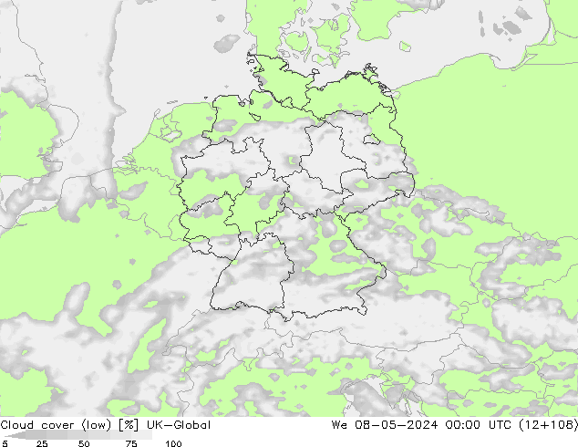 zachmurzenie (niskie) UK-Global śro. 08.05.2024 00 UTC