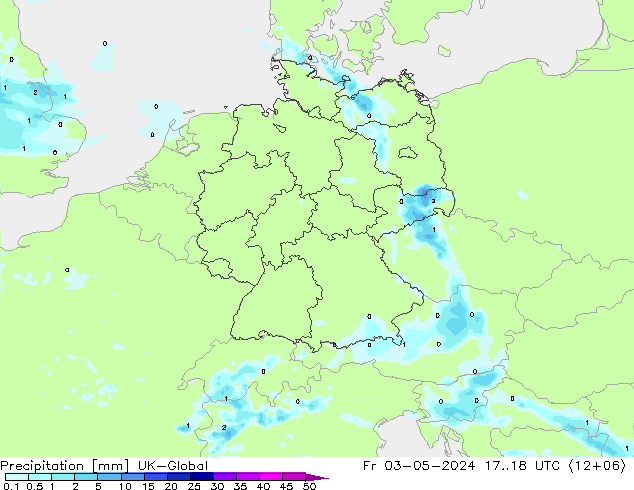 Precipitación UK-Global vie 03.05.2024 18 UTC