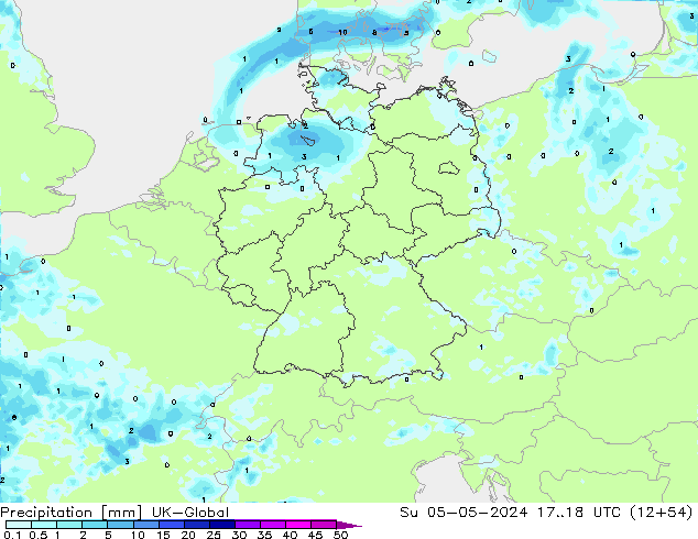 Precipitation UK-Global Su 05.05.2024 18 UTC