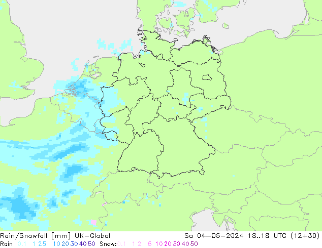 Regen/Schneefall UK-Global Sa 04.05.2024 18 UTC