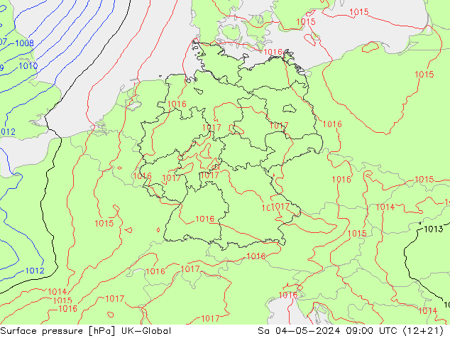 Surface pressure UK-Global Sa 04.05.2024 09 UTC