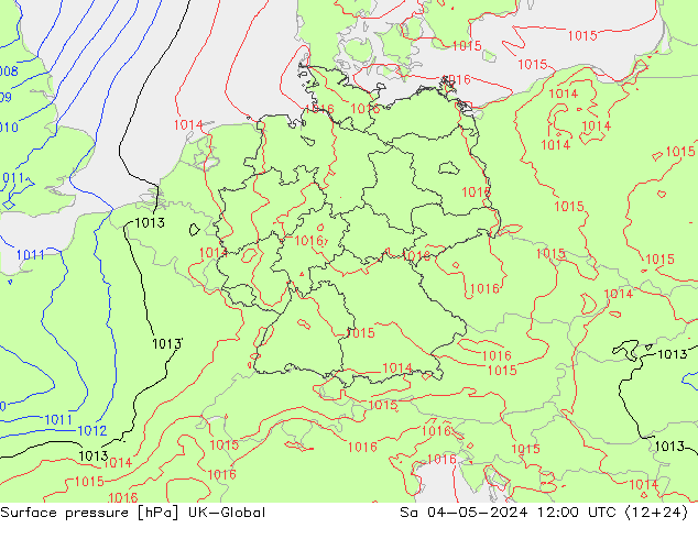 pressão do solo UK-Global Sáb 04.05.2024 12 UTC
