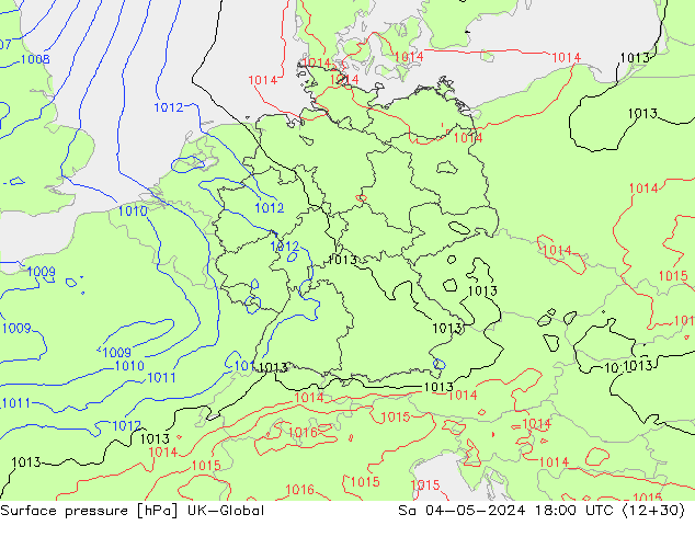 Surface pressure UK-Global Sa 04.05.2024 18 UTC