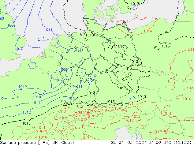 Luchtdruk (Grond) UK-Global za 04.05.2024 21 UTC