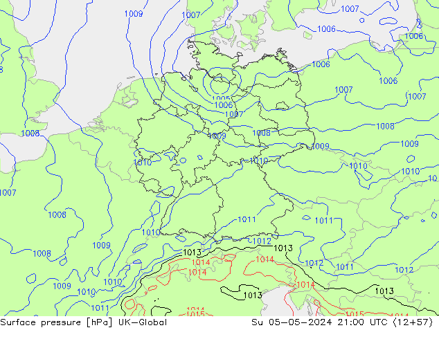 приземное давление UK-Global Вс 05.05.2024 21 UTC