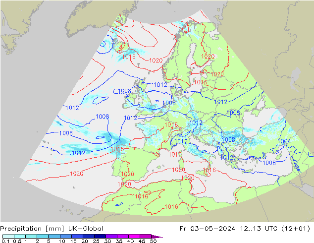 осадки UK-Global пт 03.05.2024 13 UTC