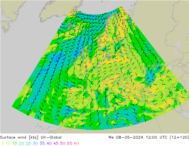 ветер 10 m UK-Global ср 08.05.2024 12 UTC