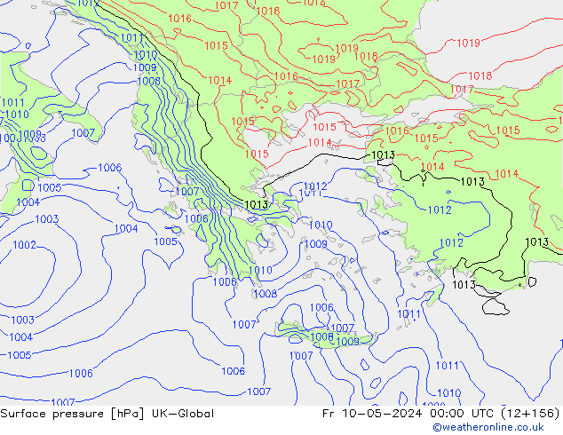 Luchtdruk (Grond) UK-Global vr 10.05.2024 00 UTC