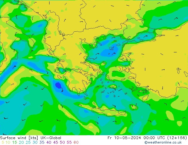 Surface wind UK-Global Fr 10.05.2024 00 UTC