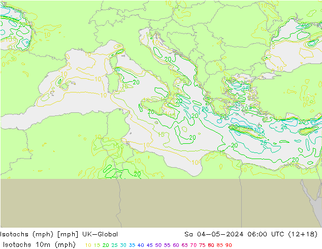 Isotachs (mph) UK-Global sam 04.05.2024 06 UTC