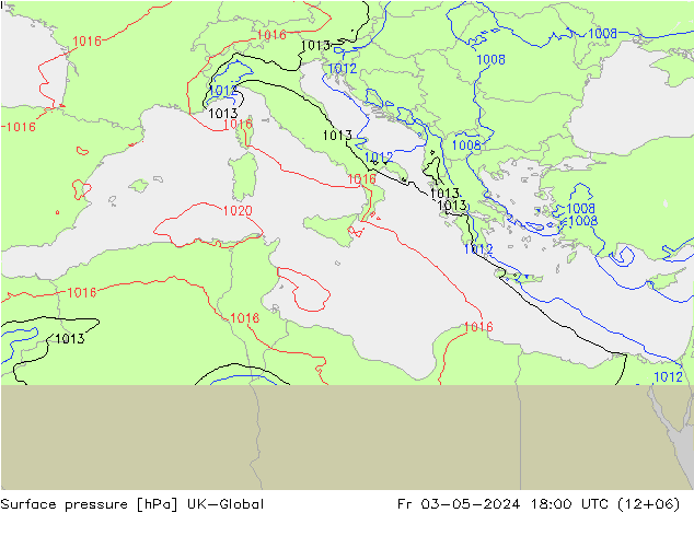 Atmosférický tlak UK-Global Pá 03.05.2024 18 UTC