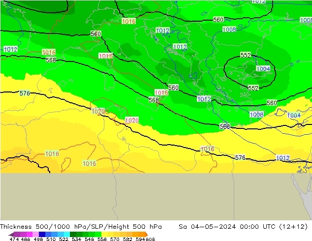 Thck 500-1000hPa UK-Global sab 04.05.2024 00 UTC