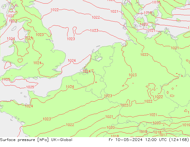 Surface pressure UK-Global Fr 10.05.2024 12 UTC