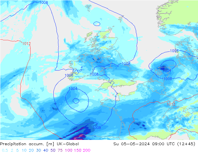 Precipitation accum. UK-Global Su 05.05.2024 09 UTC