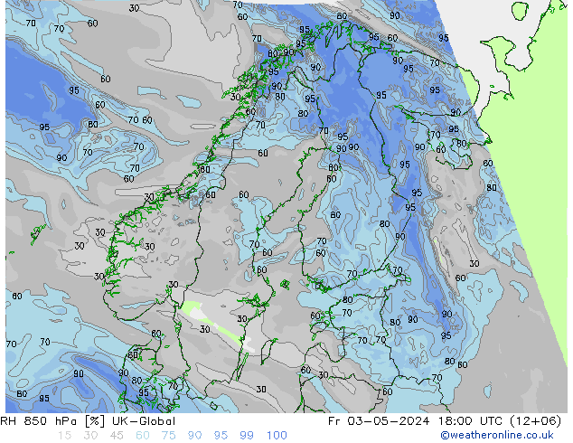 RH 850 hPa UK-Global Fr 03.05.2024 18 UTC