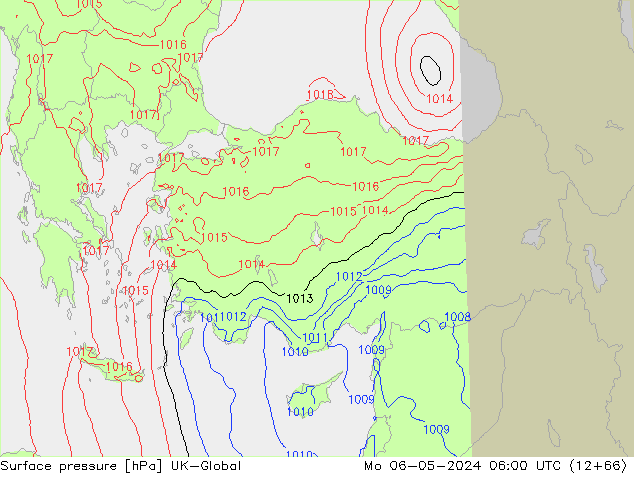 приземное давление UK-Global пн 06.05.2024 06 UTC