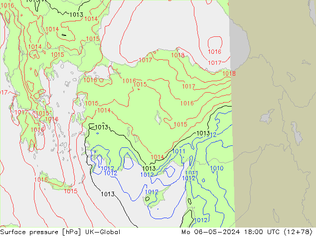 Luchtdruk (Grond) UK-Global ma 06.05.2024 18 UTC