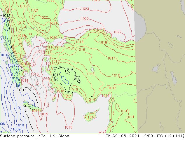 приземное давление UK-Global чт 09.05.2024 12 UTC