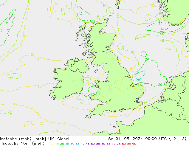 Isotachen (mph) UK-Global Sa 04.05.2024 00 UTC