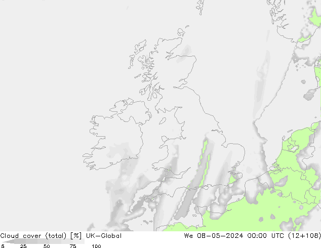 Bulutlar (toplam) UK-Global Çar 08.05.2024 00 UTC