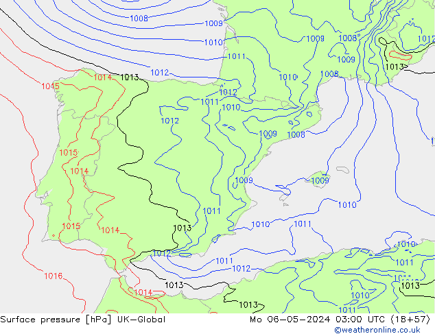 Yer basıncı UK-Global Pzt 06.05.2024 03 UTC