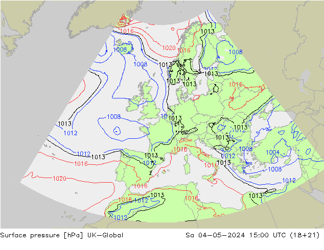 Surface pressure UK-Global Sa 04.05.2024 15 UTC