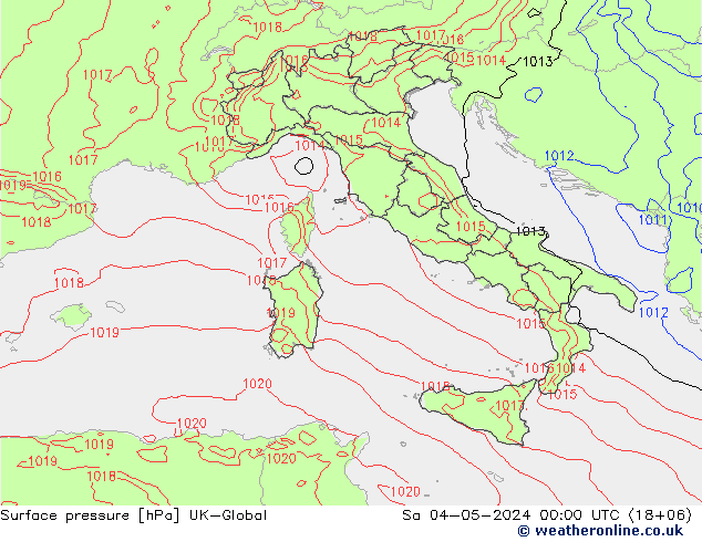 Surface pressure UK-Global Sa 04.05.2024 00 UTC