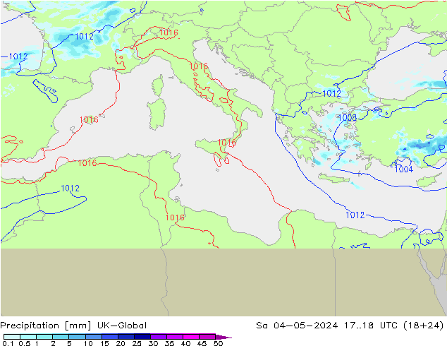 Neerslag UK-Global za 04.05.2024 18 UTC