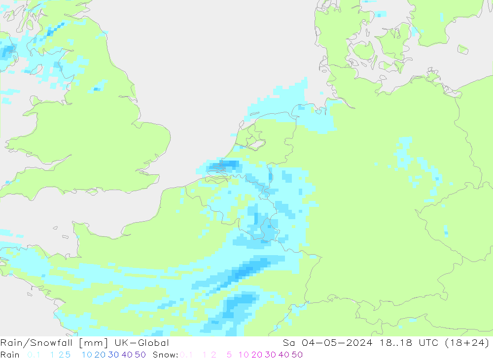 Lluvia/nieve UK-Global sáb 04.05.2024 18 UTC