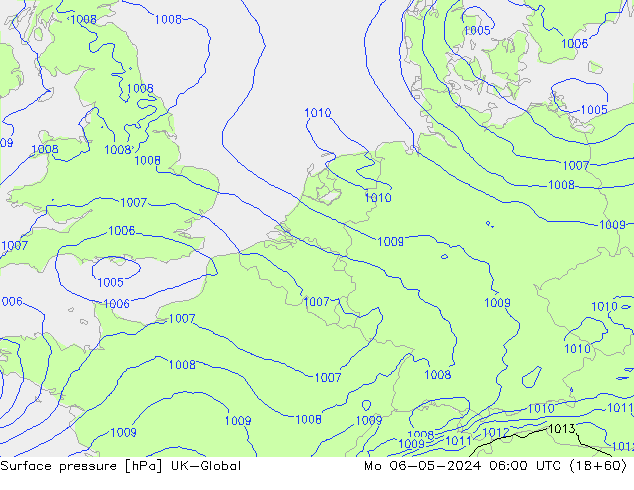 приземное давление UK-Global пн 06.05.2024 06 UTC
