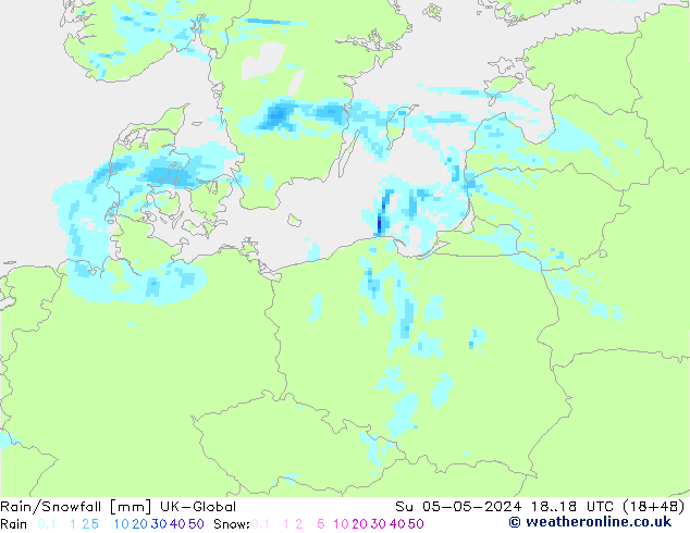 Lluvia/nieve UK-Global dom 05.05.2024 18 UTC